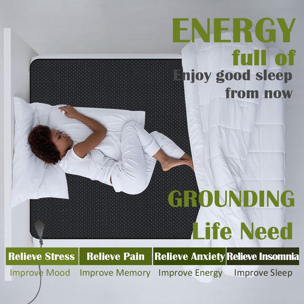 Grounding Mat for Sleeping, Grounding Sheet forBed, Earth Mat Connected for Pain Relief - AB Mystery