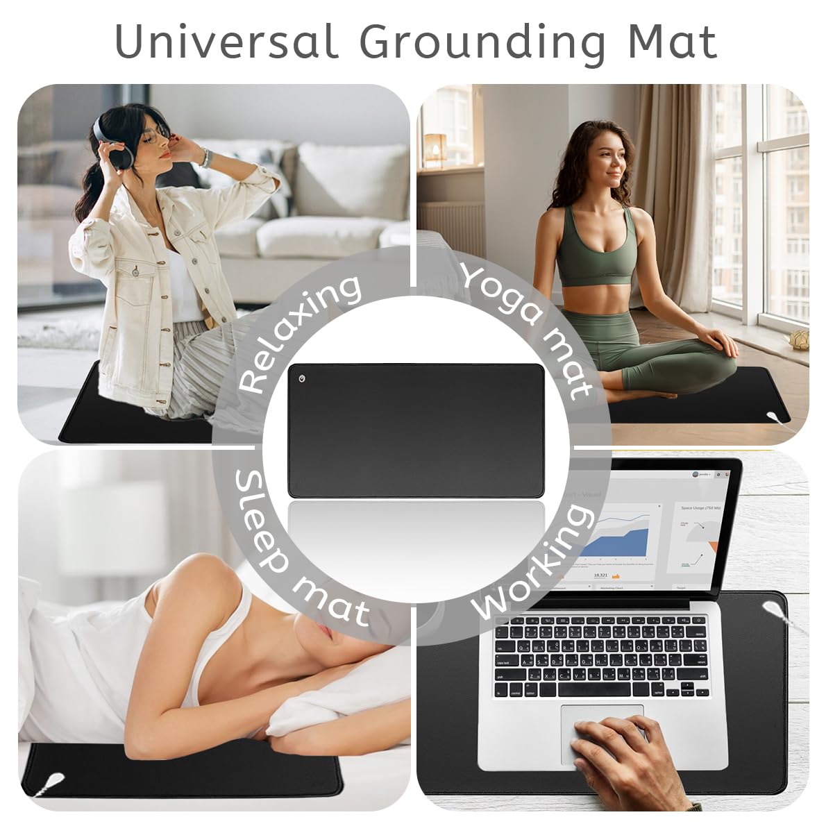 LOYDBDT Grounding Mat,11.8x23.6inches,Grounding Mat with 15ft Grounding Cord - AB Mystery