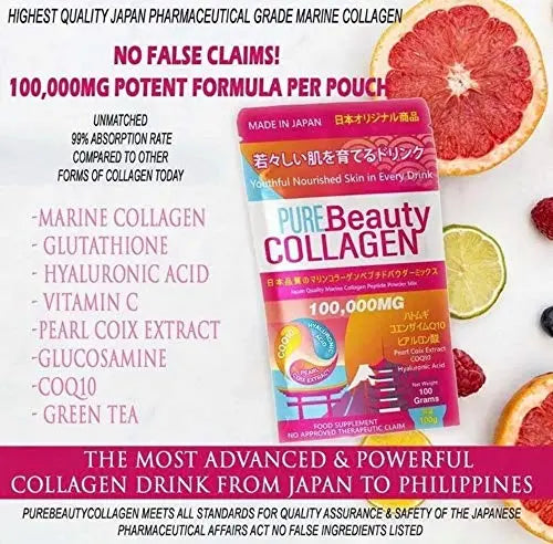Pure Beauty Collagen 100,000mg Marine Collagen Powder Mix Pure Beauty Collagen
