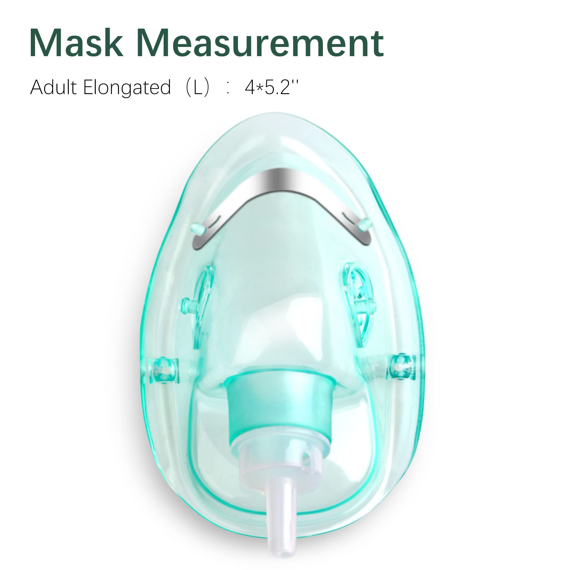 ANSNF 2 Pack Oxygen Mask for Face Adult with 6.6' Tube & Adjustable Elastic Strap - Size M+L - AB Mystery