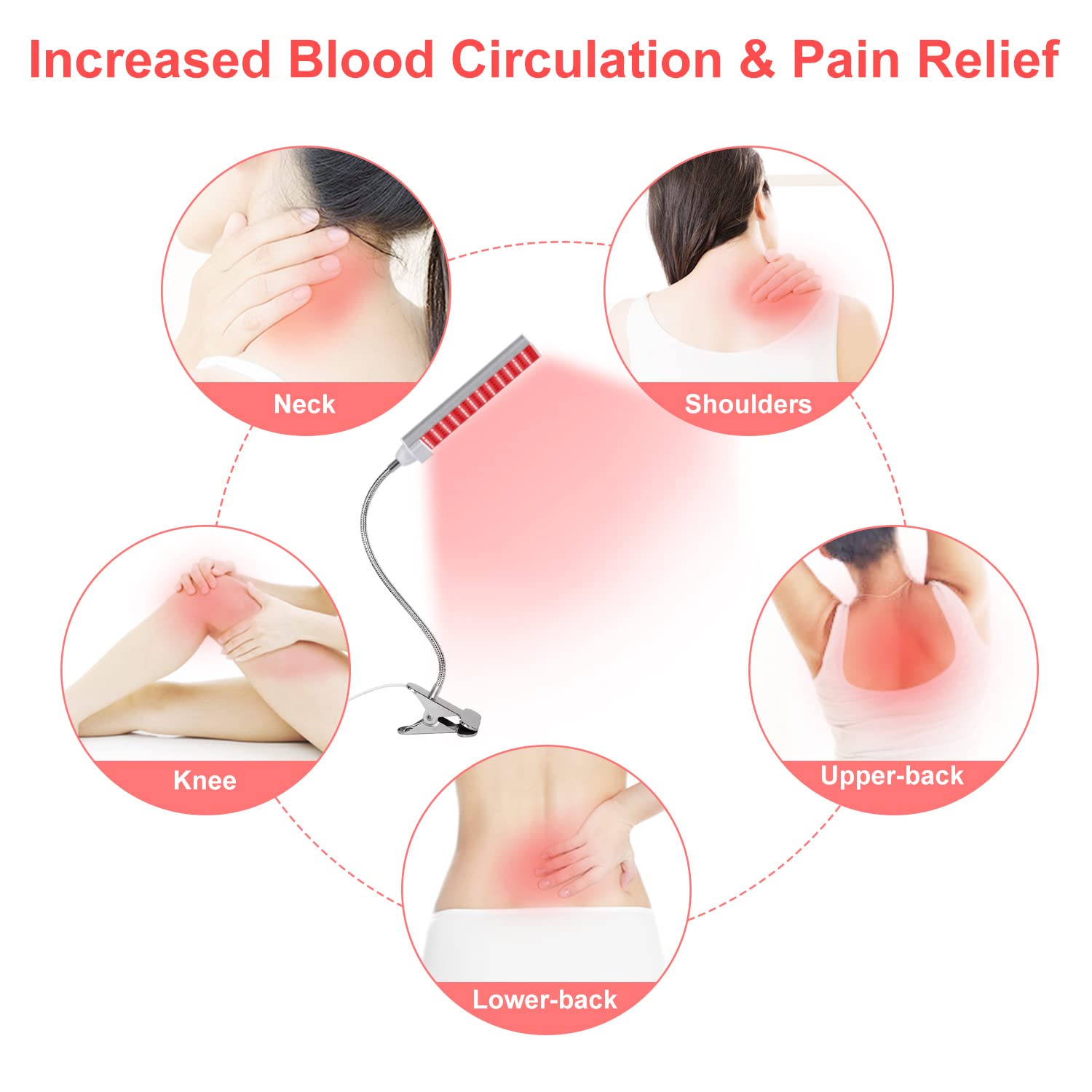 MAINENG Infrared & Red Light Therapy Lamp with Timer, 660nm & 850nm LED - M7685 - AB Mystery