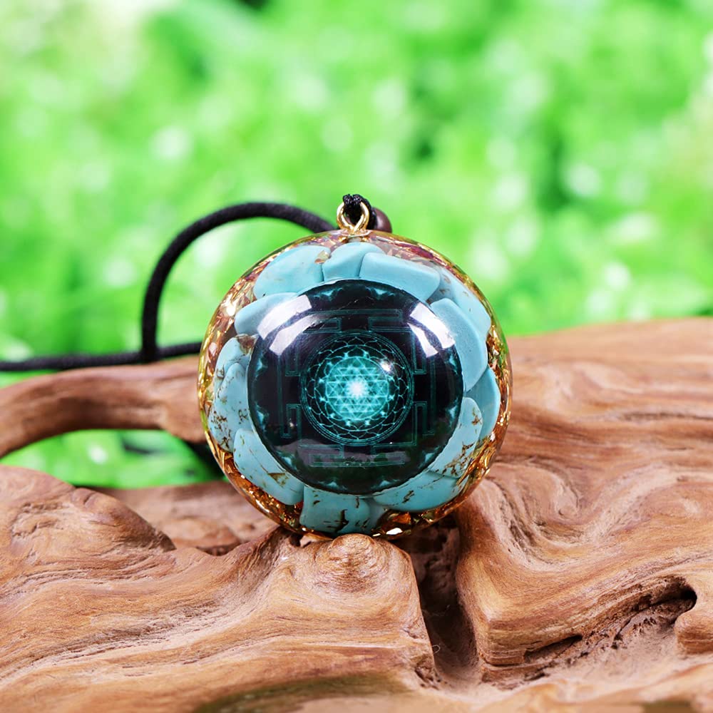 Day Day Up Turquoise Orgonite Pendant Healing Crystal jewelry Orgone Yoga Necklace Reiki Spiritual - AB Mystery