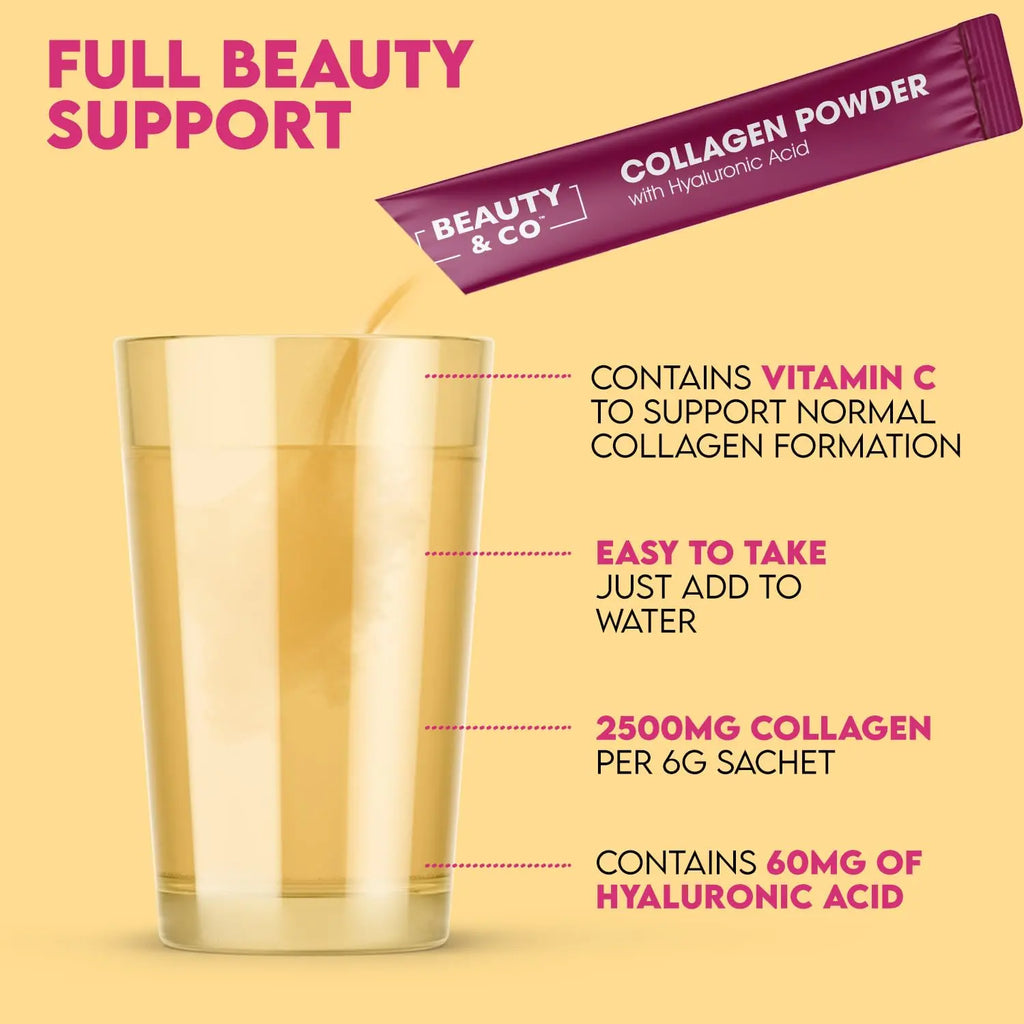 Collagen 2500mg Powder Supplement Boosted with Vitamin C and Hyaluronic Acid (Bovine) - AB Mystery