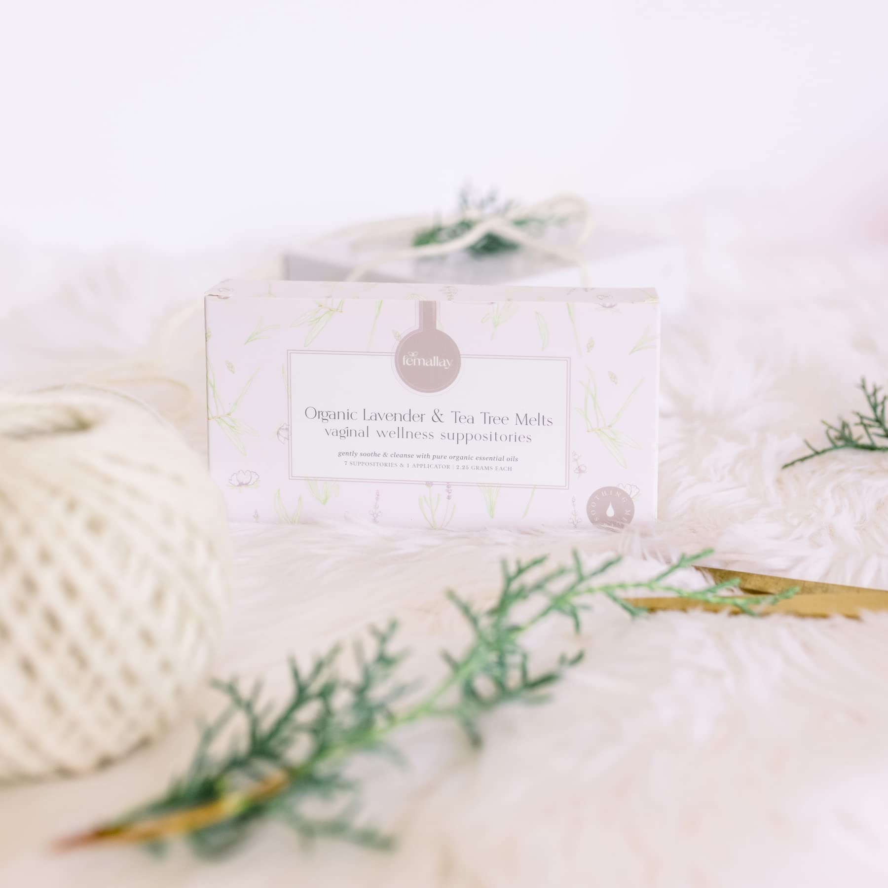 Femallay Lavender and Tea Tree Oil Vaginal Cleansing Suppositories for Hygiene, 100% Natural Melts - AB Mystery