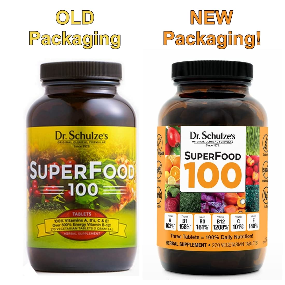 Dr. Schulze's | SuperFood 100 | Vitamin & Mineral Herbal Concentrate | Dietary Supplement - AB Mystery