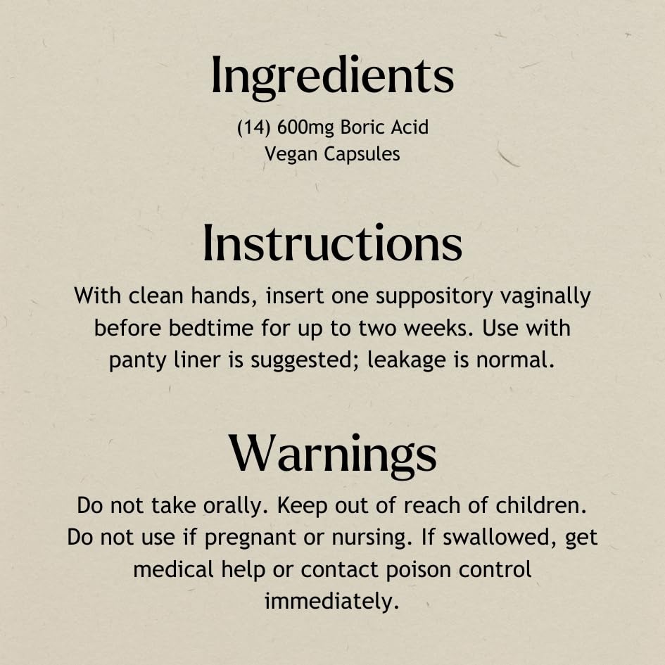 Milly Health Boric Acid Vaginal Suppositories - Restores pH Balance and Supports Odor Control - AB Mystery