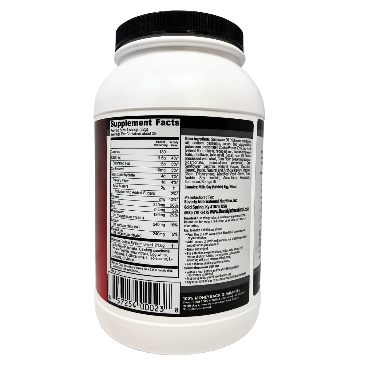 Beverly International UMP Protein Powder, Cookies & Cream. Unique Whey-Casein Ratio - AB Mystery