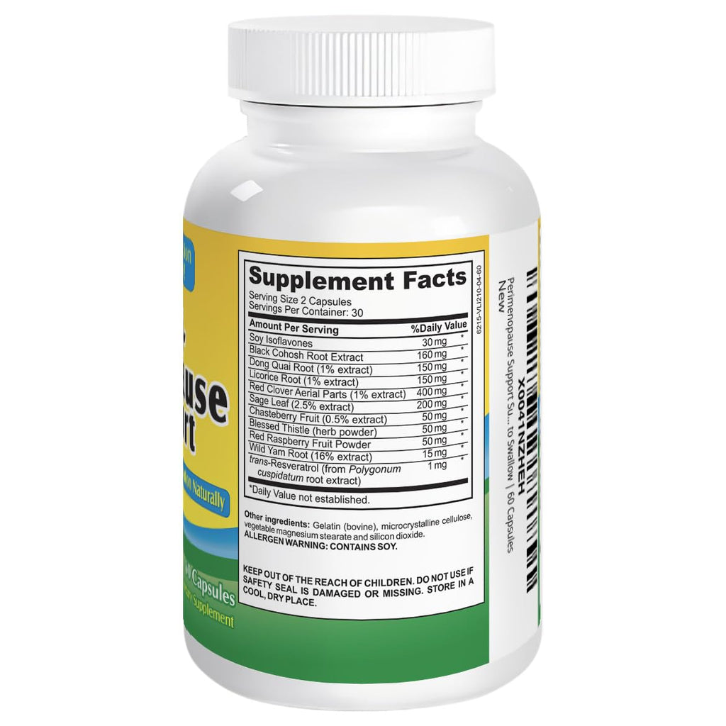 2-Month Perimenopause Support Supplement (All-in-1) Herbal Extract Relief Formula with 12 Active Ingredients - AB Mystery