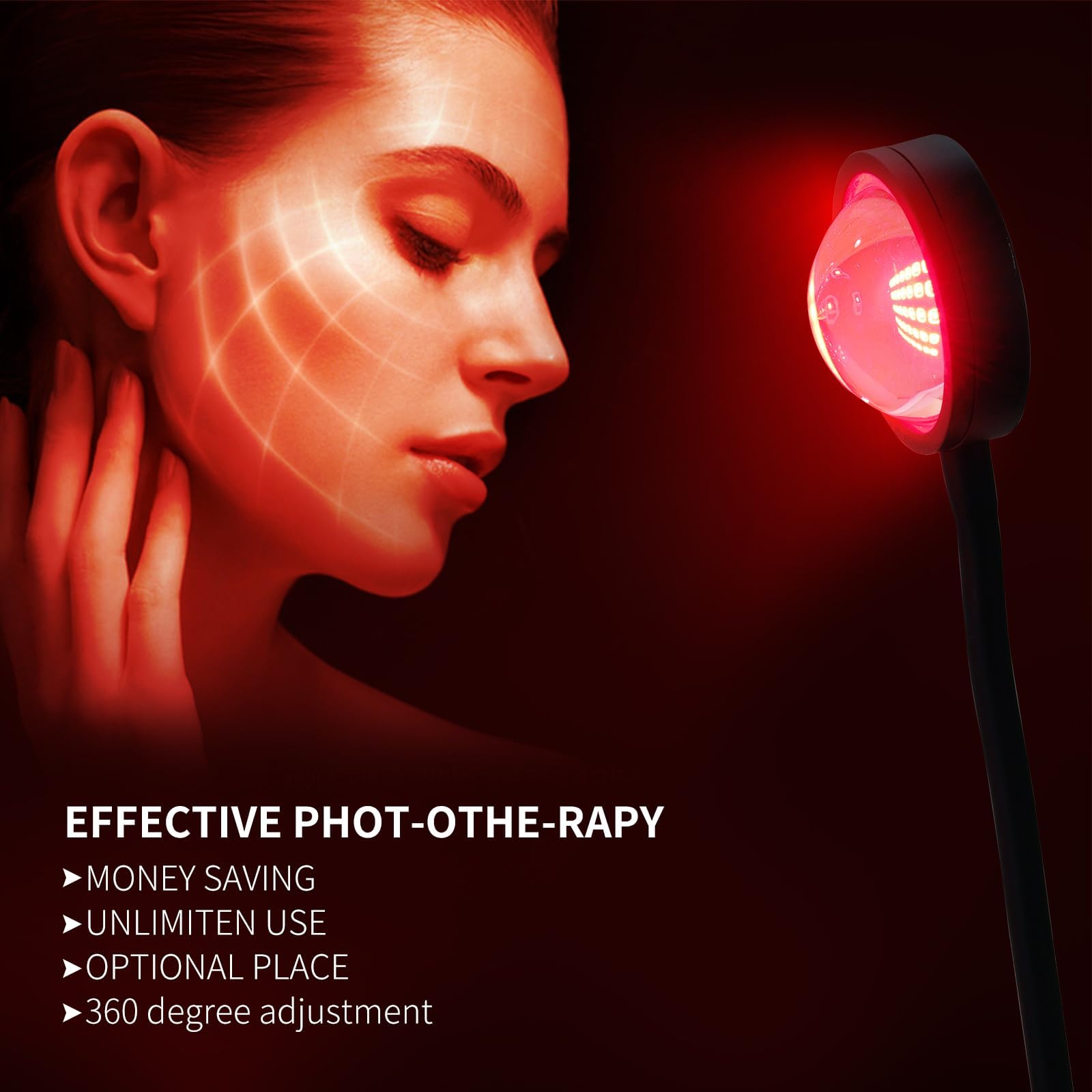 WTINTELL Red Light Therapy for Face, 660nm LED Red Light Therapy Light with Clip, Suitable - AB Mystery