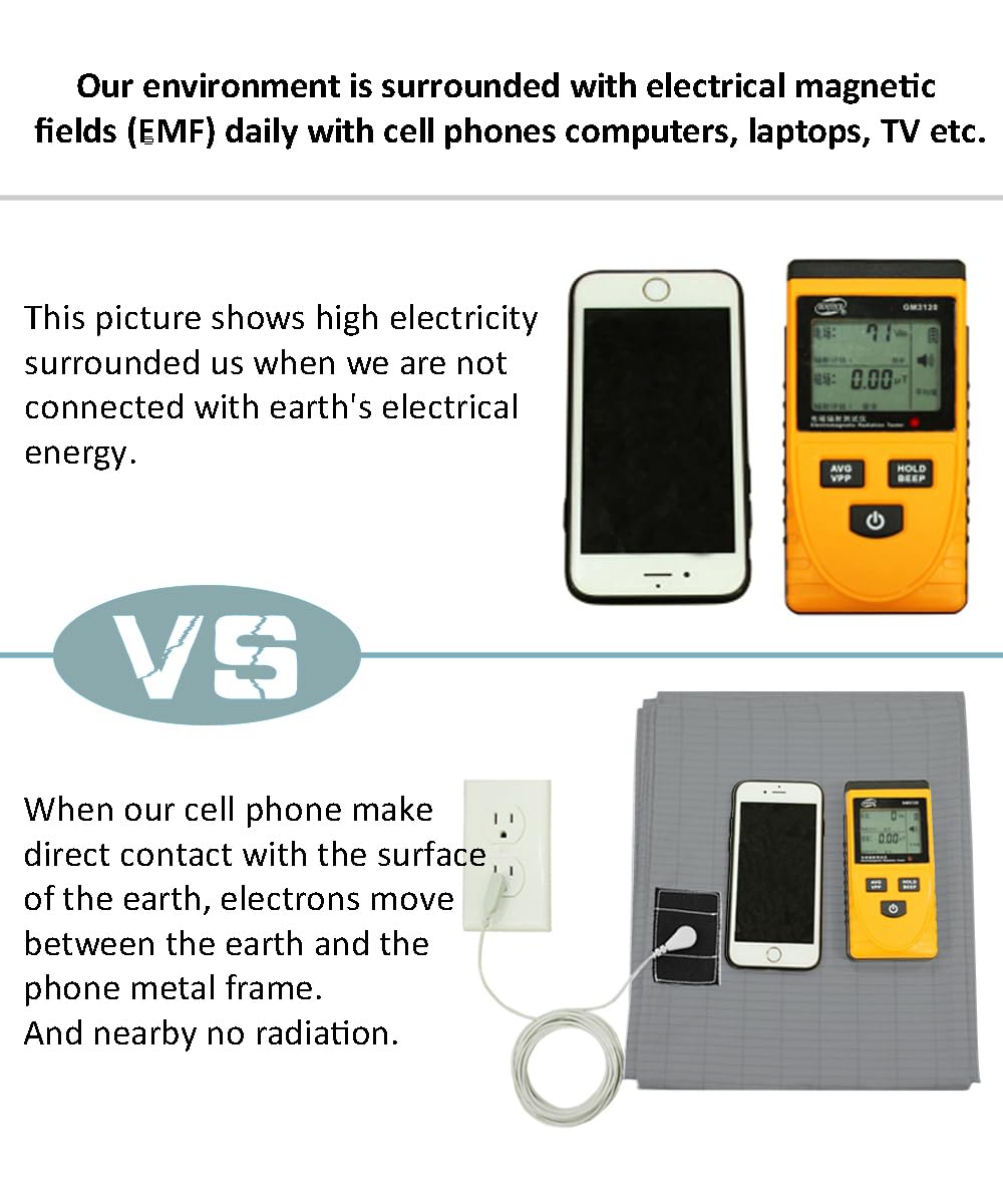 Grounding Pillowcase Silver Fiber Grounding Pillow Case 20 * 30in with Conductive Cord - AB Mystery