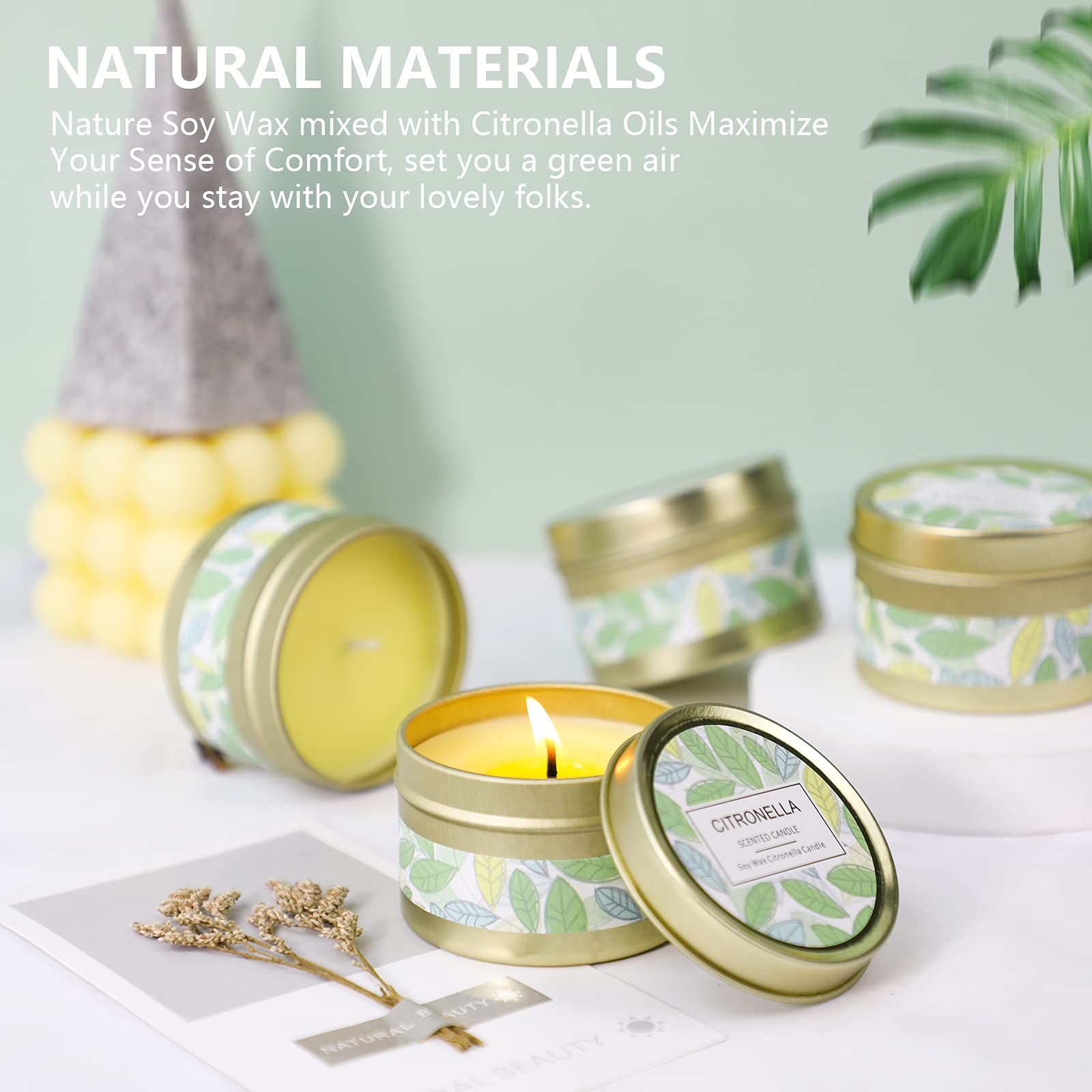 Citronella Candles Outdoor, Scented Candles, Summer Soy Wax Candles, Lemongrass Candles - AB Mystery