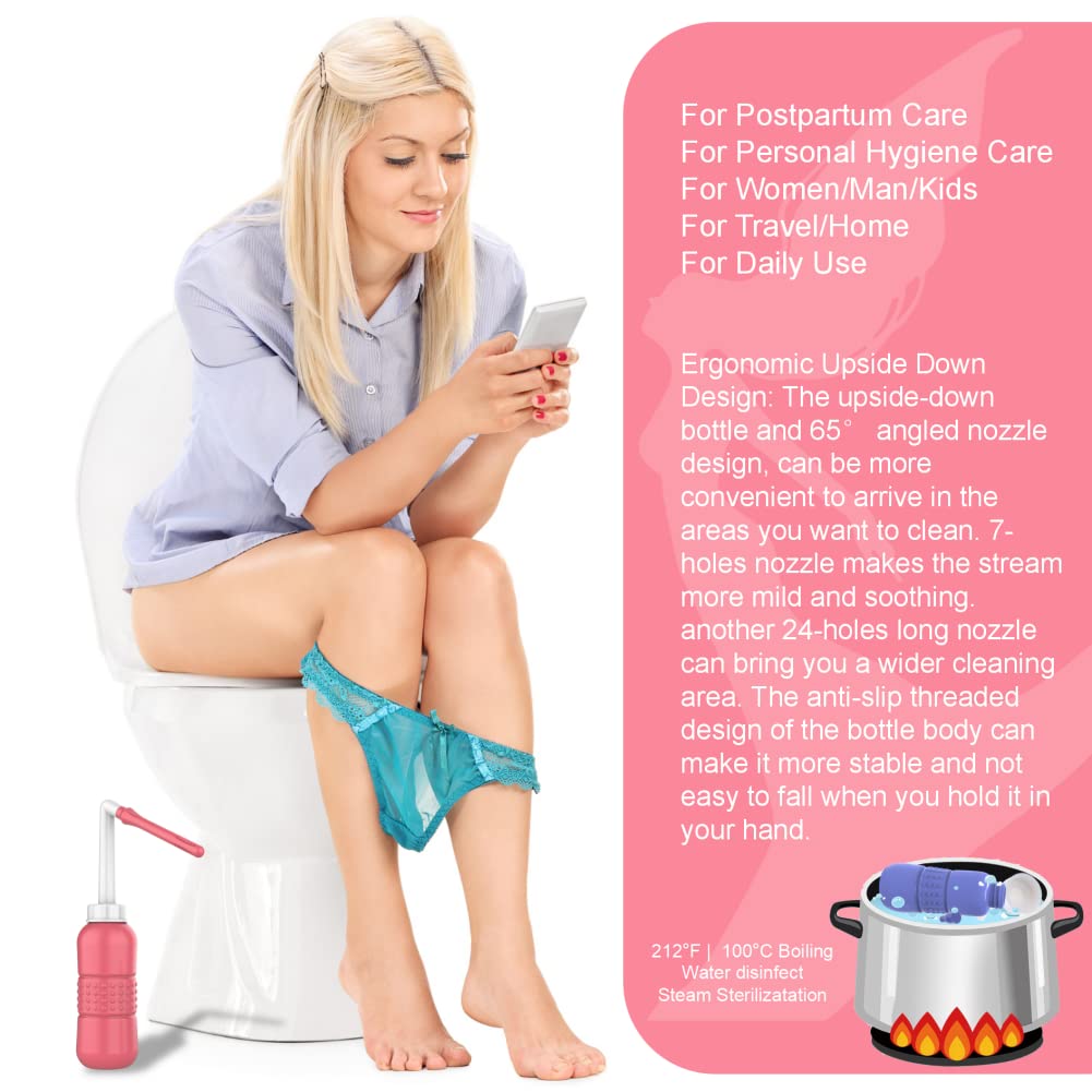 LZXIYUE 2PCS 2-in-1 Peri Bottle Feminine Care for Women,Reusable Portable Bidet for Travel - AB Mystery