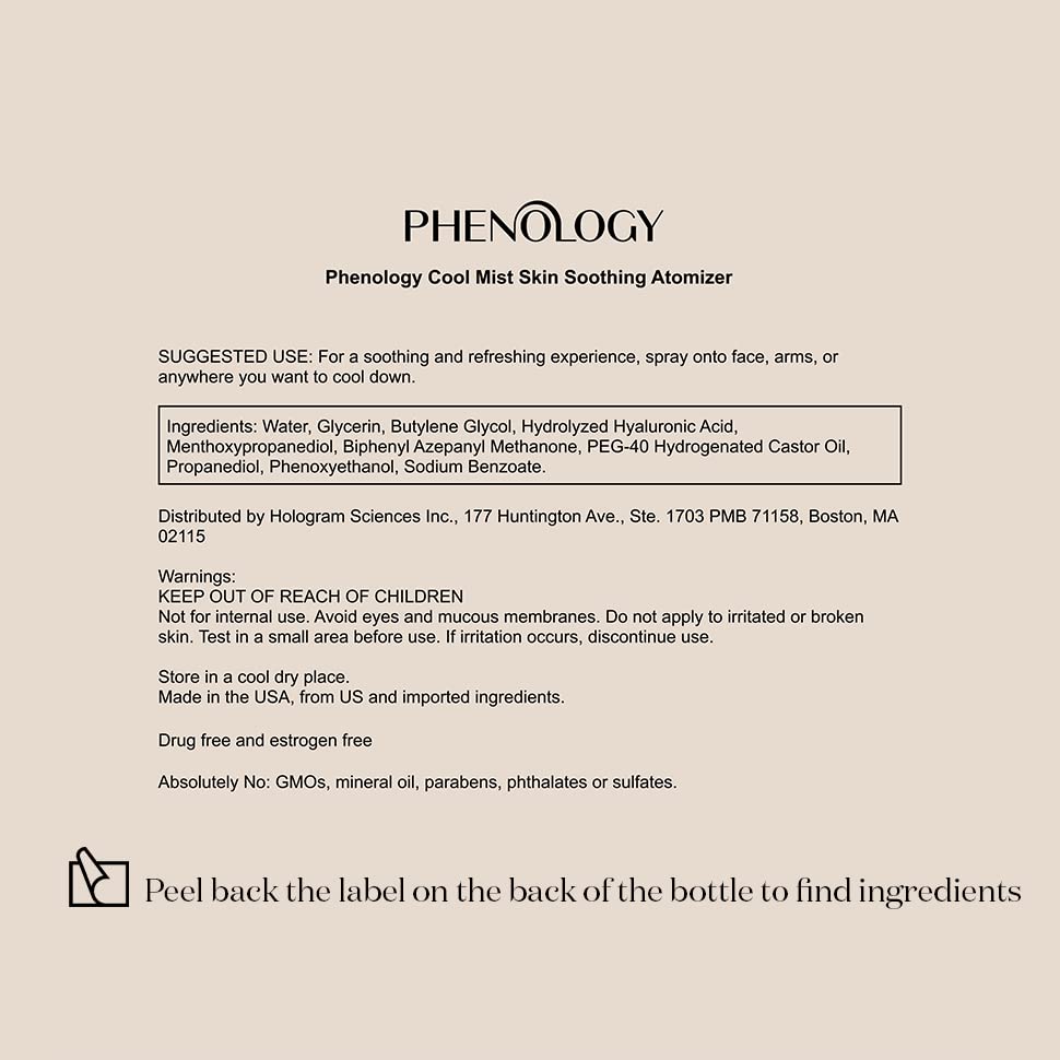 Phenology Menopause Cooling Mist Spray- 0.5 fl oz – Menopause Support for Hot Flashes & Night Sweats - AB Mystery