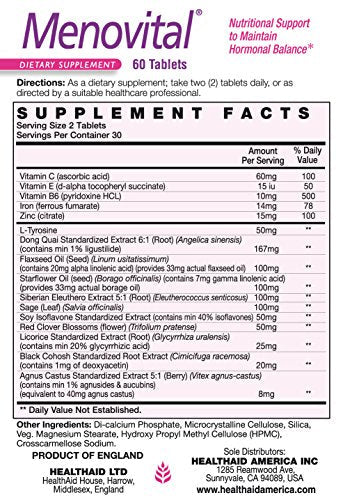 Menovital Nutritional Support to Maintain Hormonal Balance, 60 CT, Twice Daily, Helps Nutritional Support - AB Mystery