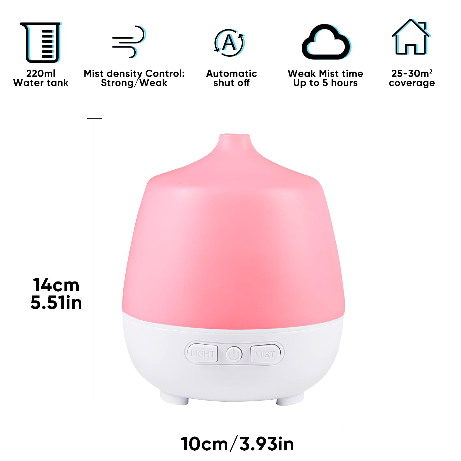 HAPPTWS 220Ml Essential Oil Diffuser - Diffusers for Essential Oils Aromatherapy Diffuser - AB Mystery
