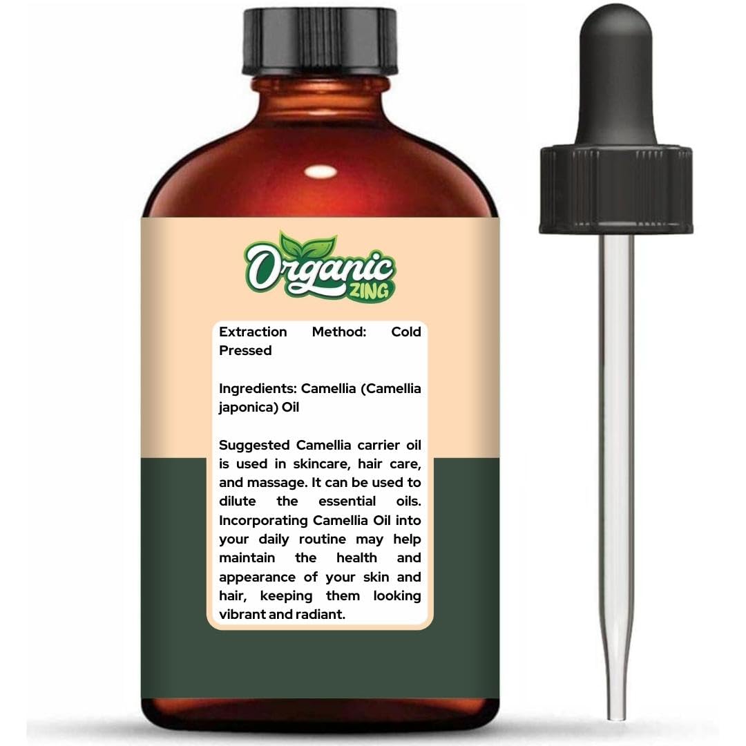 Organic Zing Camellia (Camellia Japonica) Oil | Pure & Natural Carrier Oil for Skincare, Hair Care & Massage - AB Mystery