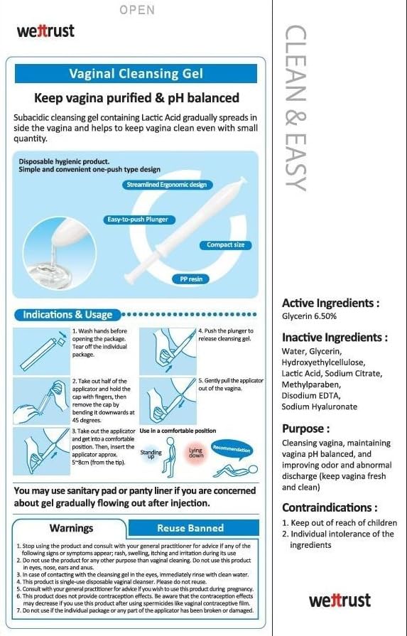 SHIMANY wettrust inclear Vaginal Moisturizer and Wash, Disposable Cleanser for Females - AB Mystery