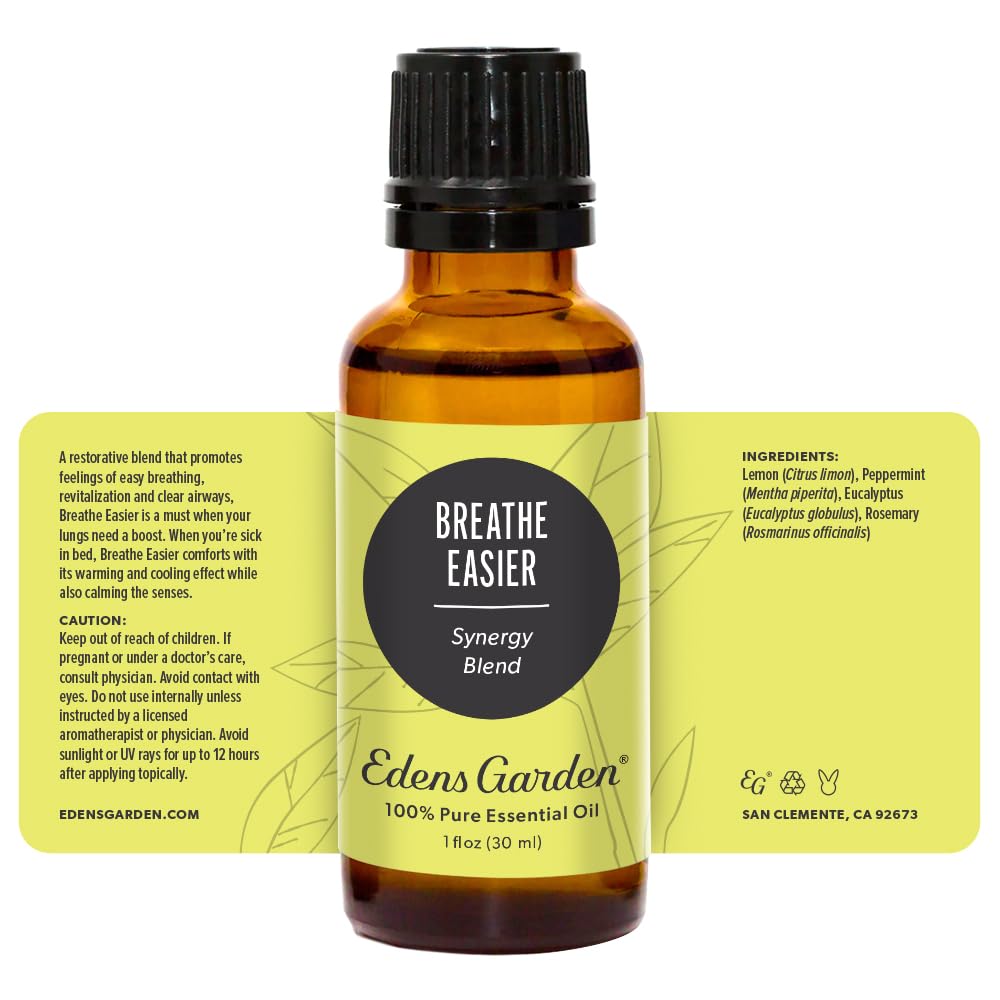 Edens Garden Breathe Easier Essential Oil Synergy Blend, 100% Pure Therapeutic Grade - AB Mystery