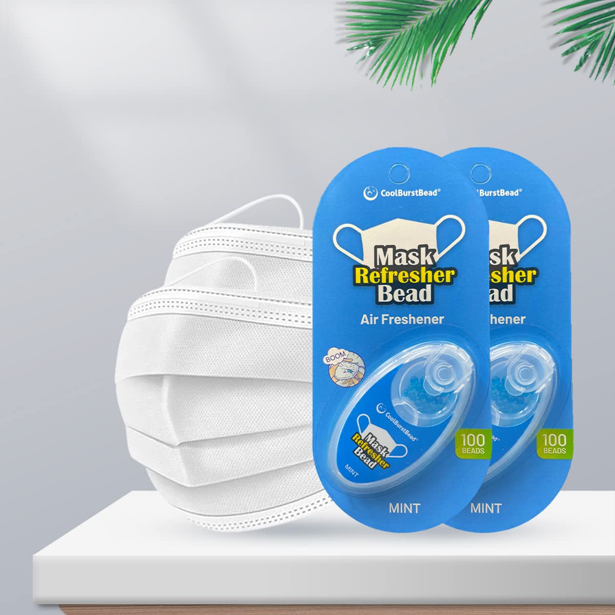 CoolBurstBead Face Mask Refresher, Long-Lasting & Strong Refreshing Fragrance, 4-Pack - AB Mystery