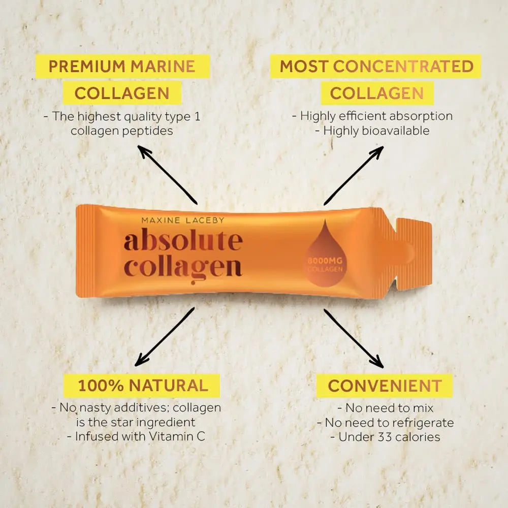 Absolute Collagen Marine Liquid Collagen Supplement for Women - 8000mg Collagen in Each Sachet Absolute Collagen