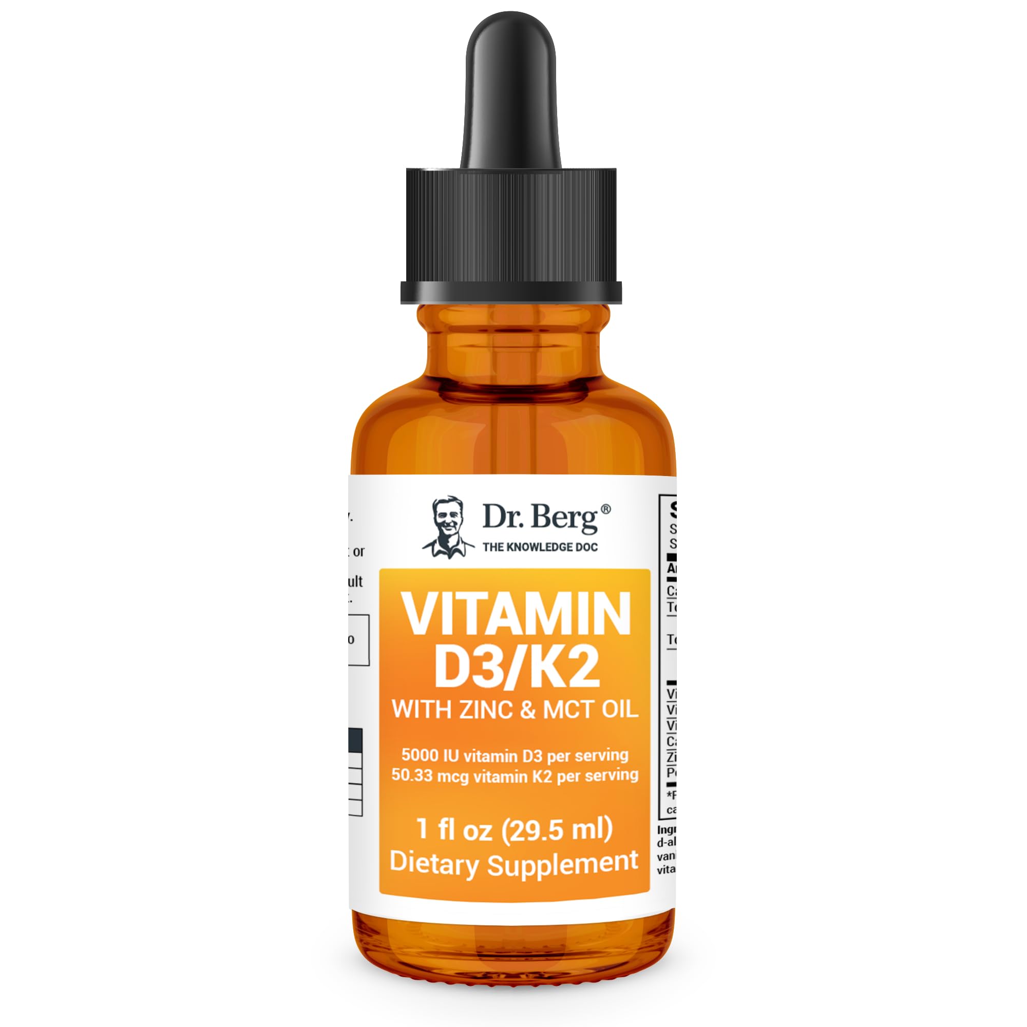 Dr. Berg Liquid Vitamin D3 & K2 Supplement - For Bone, Teeth, Mood & Immune Health - AB Mystery
