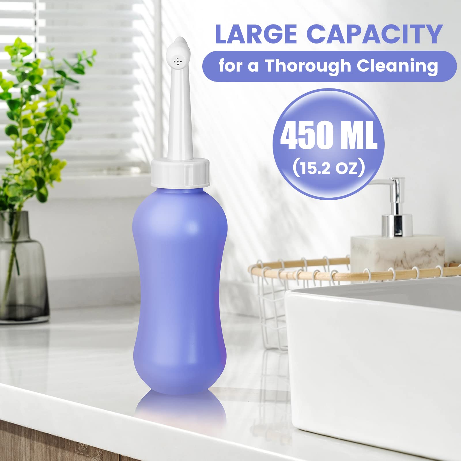450ml Peri Bottle Postpartum for Feminine Care, 2 Pack Portable Travel Bidet for Toilet, Perineal Bottle - AB Mystery
