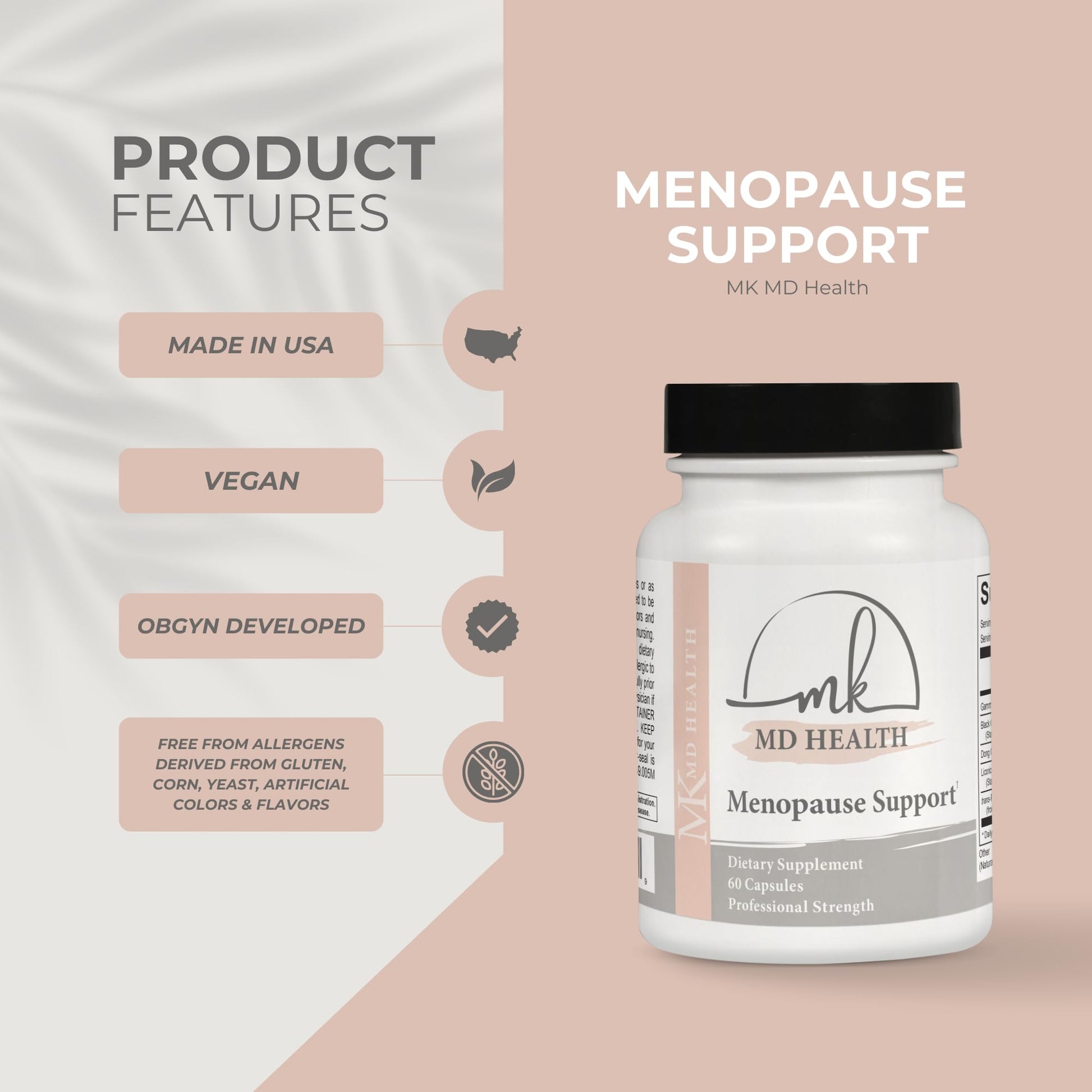 MK MD Health Menopause Support Supplement| Natural and Complete Multi-Symptom Relief - AB Mystery