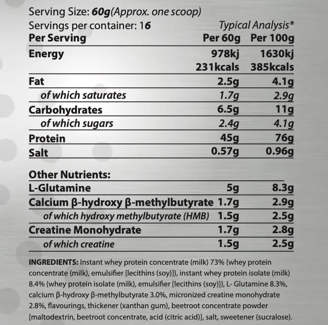 All in One Whey Fuel Your Strength All-in-One Muscle Builder Whey Protein Shake, with 45g Protein Elite Gainz