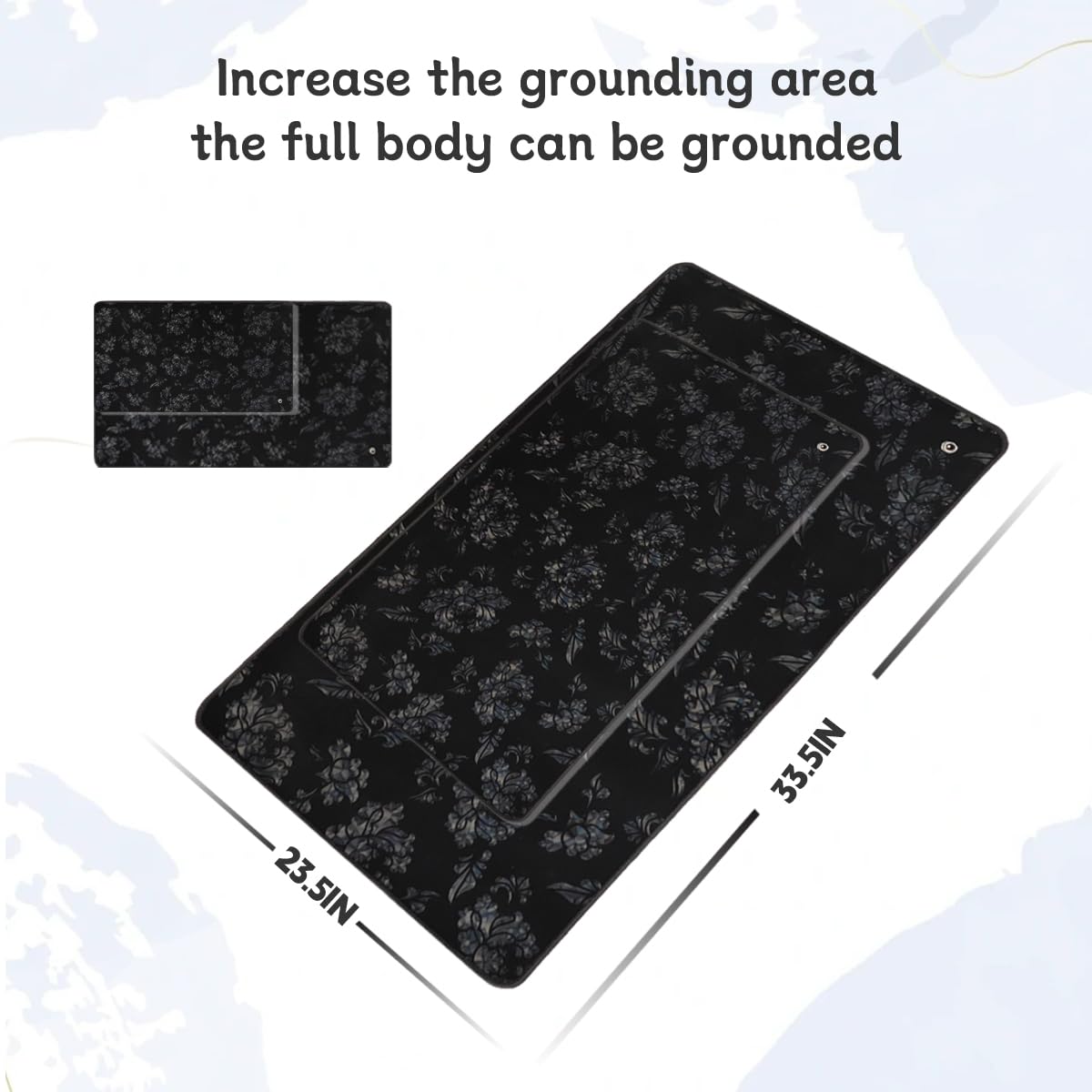 LOSUVERO Grounding Mat for Bed, 33.5x23.5Floral Printed Grounding Pad for Health Therapy, Efficient Sleep - AB Mystery