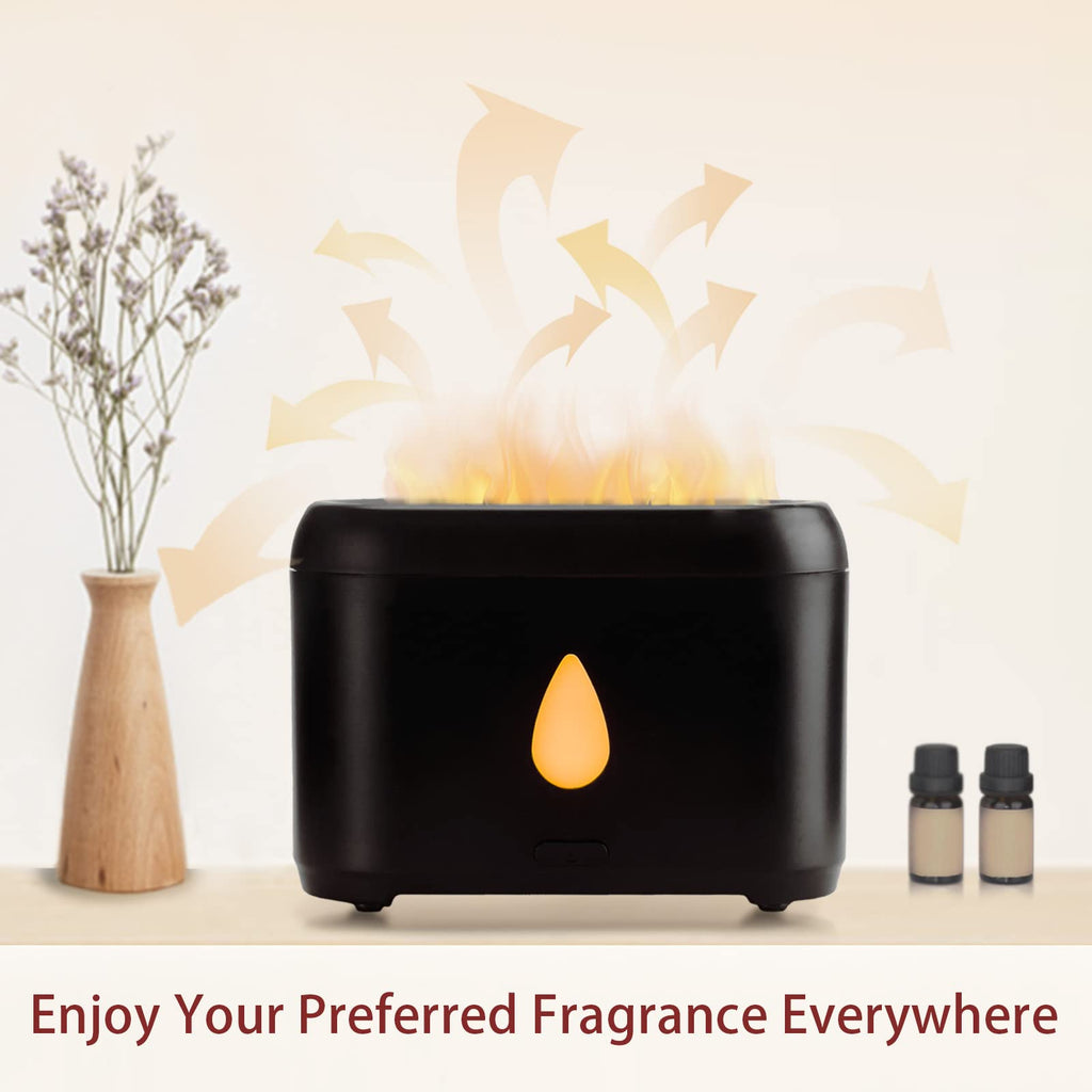 200ml Compact Small Flame Diffuser for Essential Oil (Black) - AB Mystery