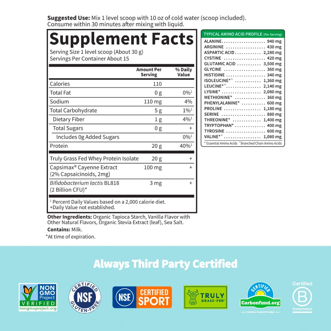 Garden of Life Sport Whey Plus Weight Management with Amino Energy - 20g of Grass - AB Mystery