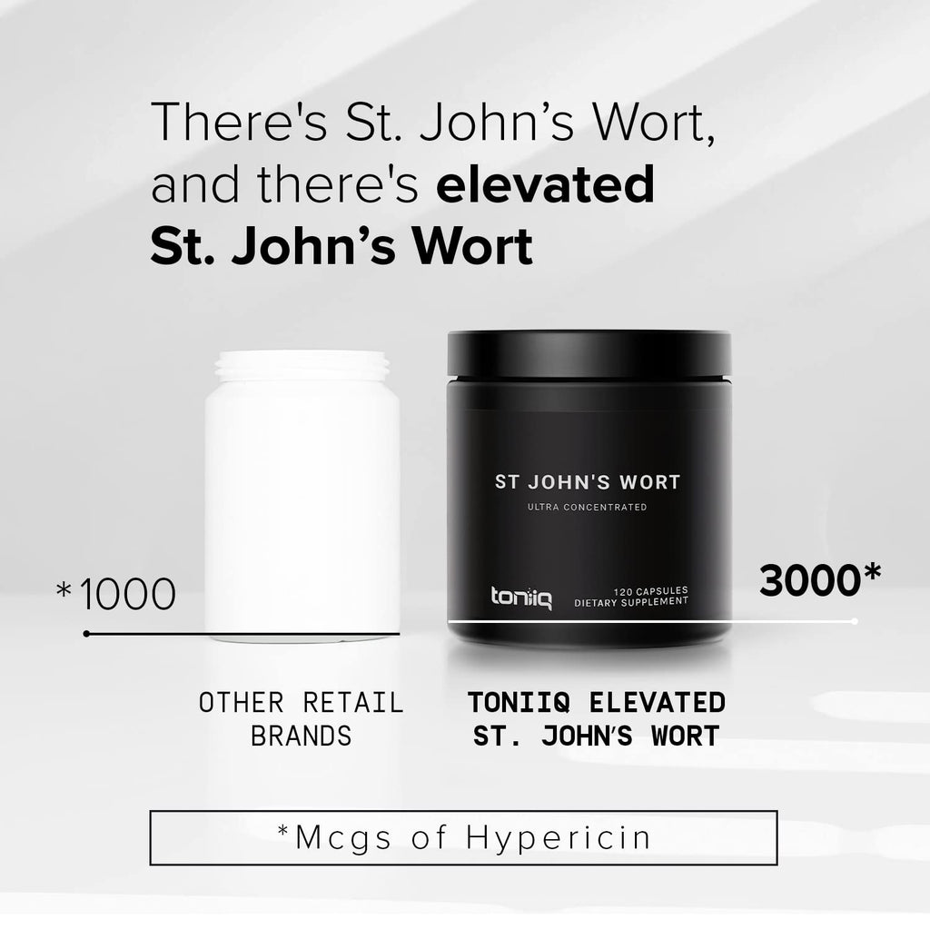 1,000mg Ultra High Strength St. John's Wort Capsules (Non-GMO) - 7X Concentrated - AB Mystery