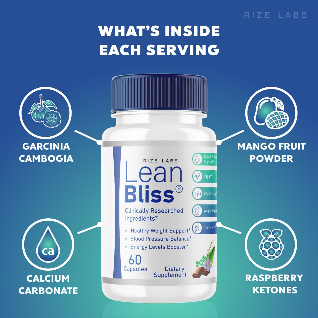 (3 Pack) Lean Bliss Weight Loss Pills, Lean Bliss Fat Burning Formula, LeanBliss Advanced