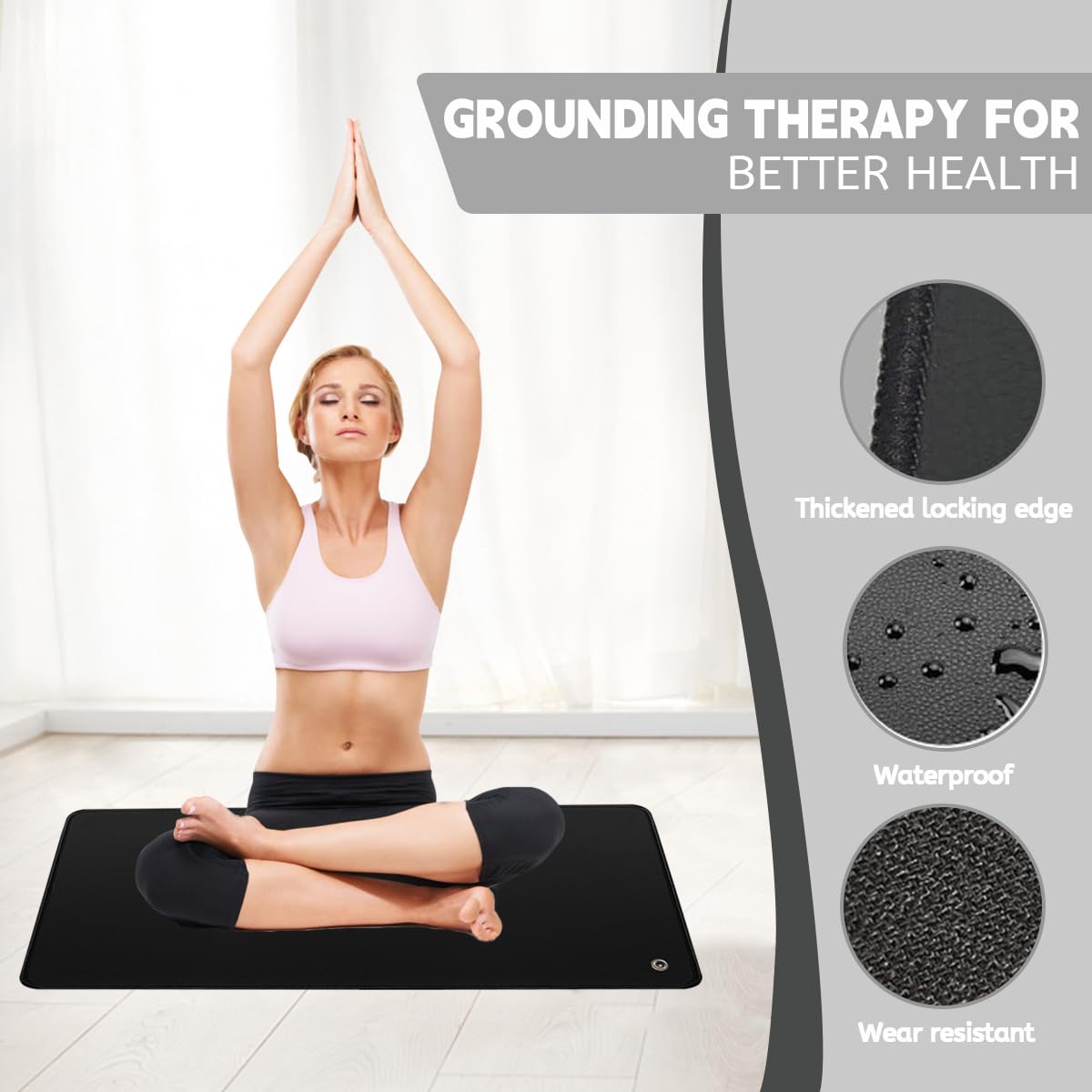 LOYDBDT Grounding Mat,11.8x23.6inches,Grounding Mat with 15ft Grounding Cord - AB Mystery