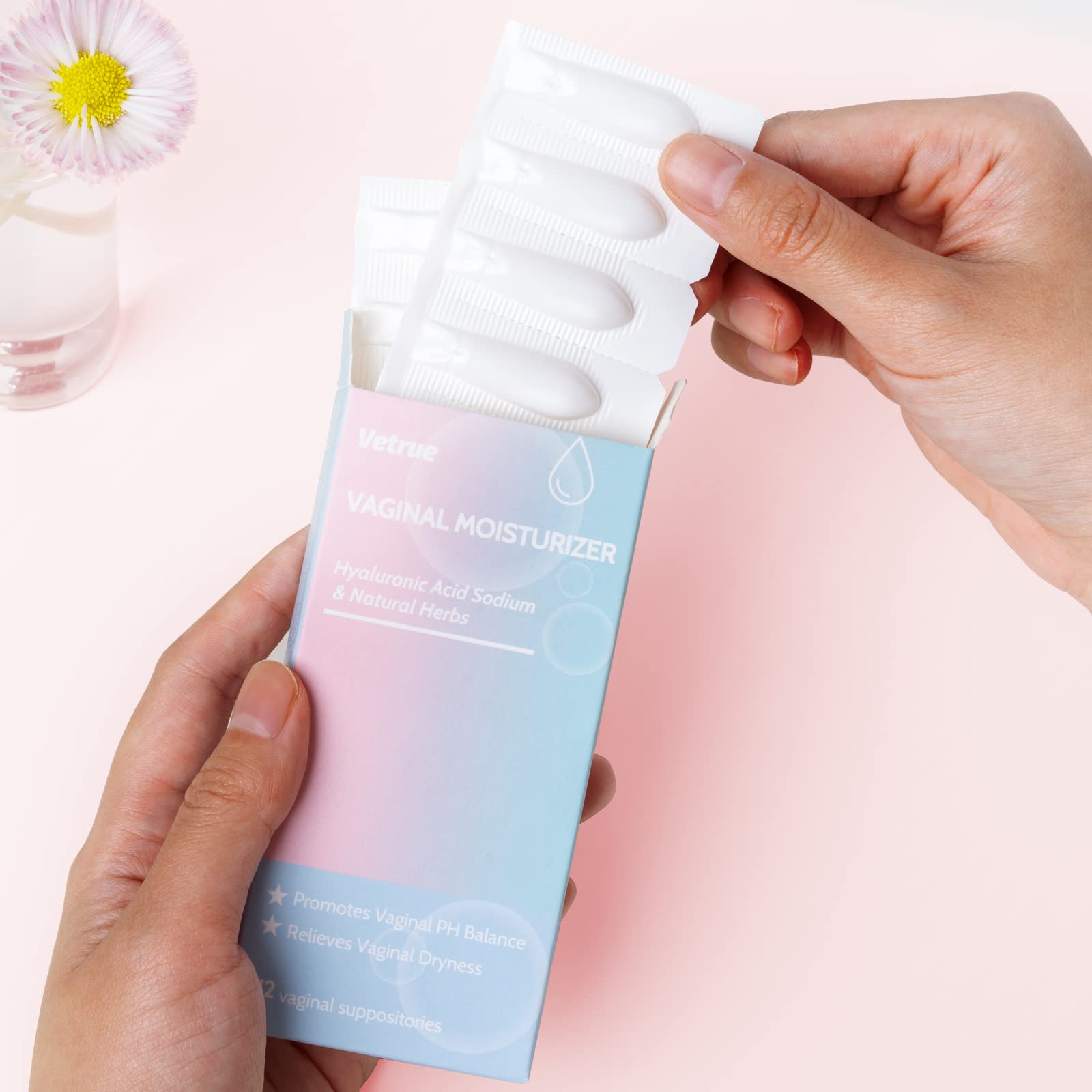 vetrue Intimate Moisturizer, Vaginal Suppository for Dryness & Discomfort, Feminine Long Lasting - AB Mystery