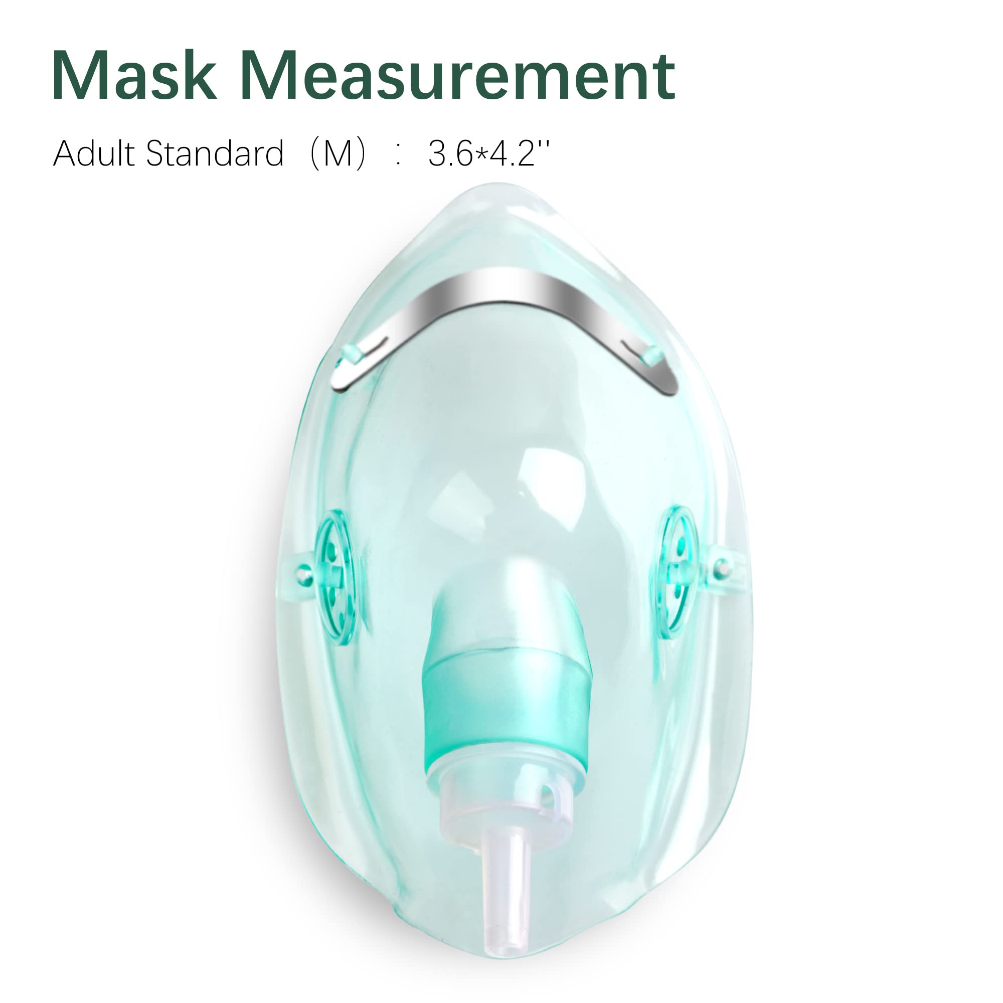 ANSNF 2 Pack Oxygen Mask for Face Adult with 6.6' Tube & Adjustable Elastic Strap - Size M+L - AB Mystery