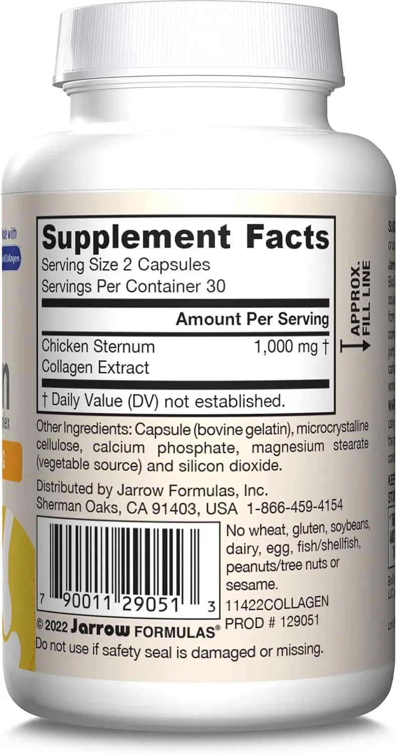 Jarrow's Type II Collagen Complex (Type 2 Collagen), 60 Capsules, Lab-Tested - AB Mystery