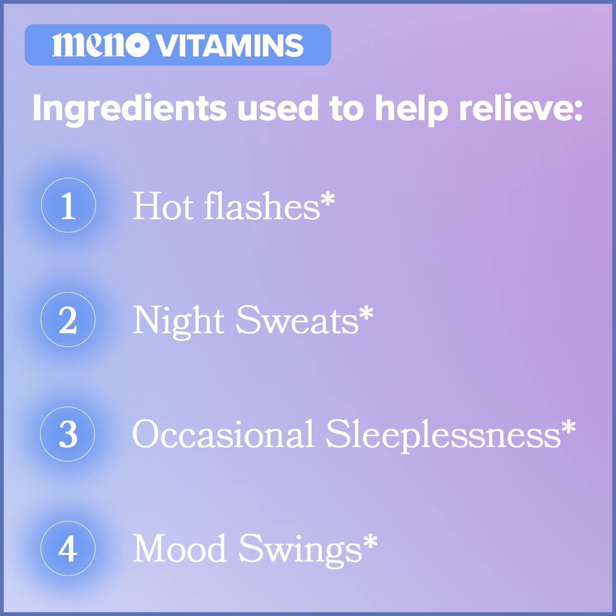 MENO Vitamins for Menopause, 30 Servings (Pack of 1) - Hormone-Free Menopause Supplements O Positiv