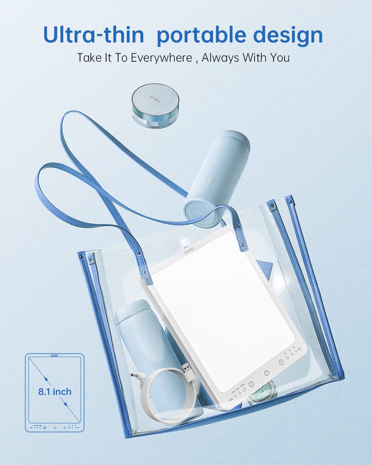 SUXIO Light Therapy Lamp - 10000 Lux Therapy Light, 3 Timing & Mode Happy Lamp - AB Mystery