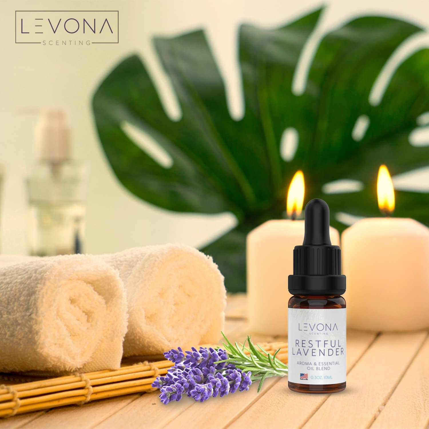 Levona Scents Pure Essential Oils for Diffusers for Home Luxury Scents - Restful Lavender Essential Oil - AB Mystery