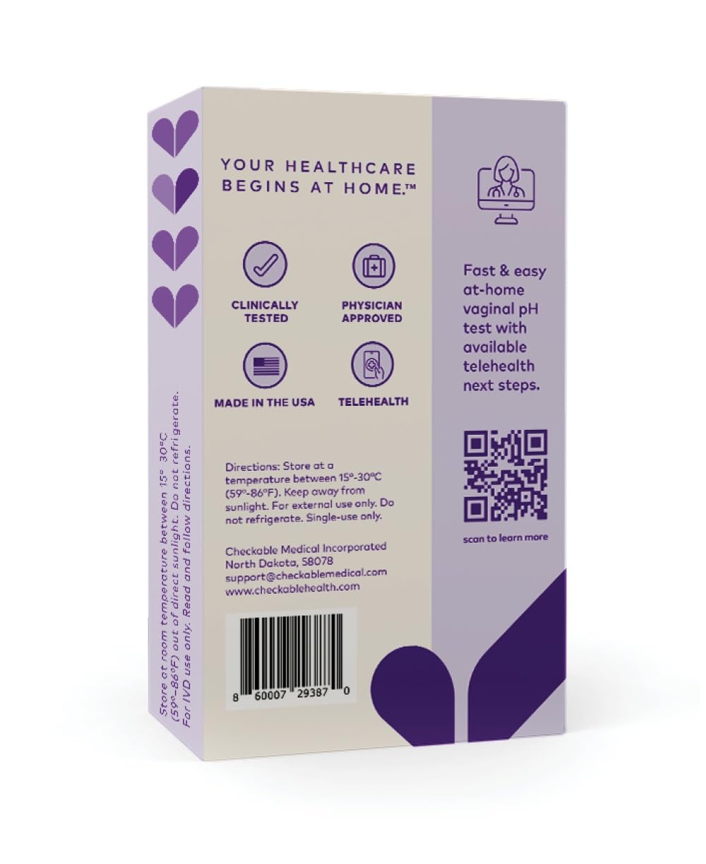 Checkable® Vaginal pH Screening Strips, Quick Results, Vaginal pH Balance Screening Strip - AB Mystery