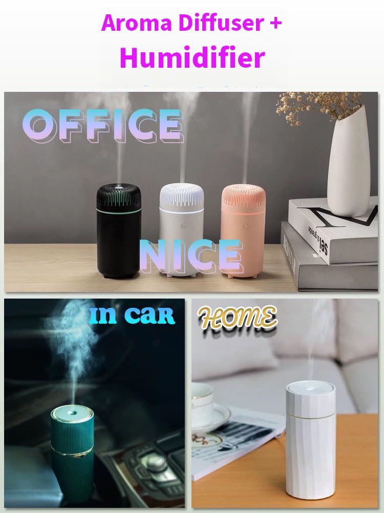 55tech in Car Aroma Diffuser Humidifier with LED Light Colors - Refresh and Relax While Driving USB - AB Mystery