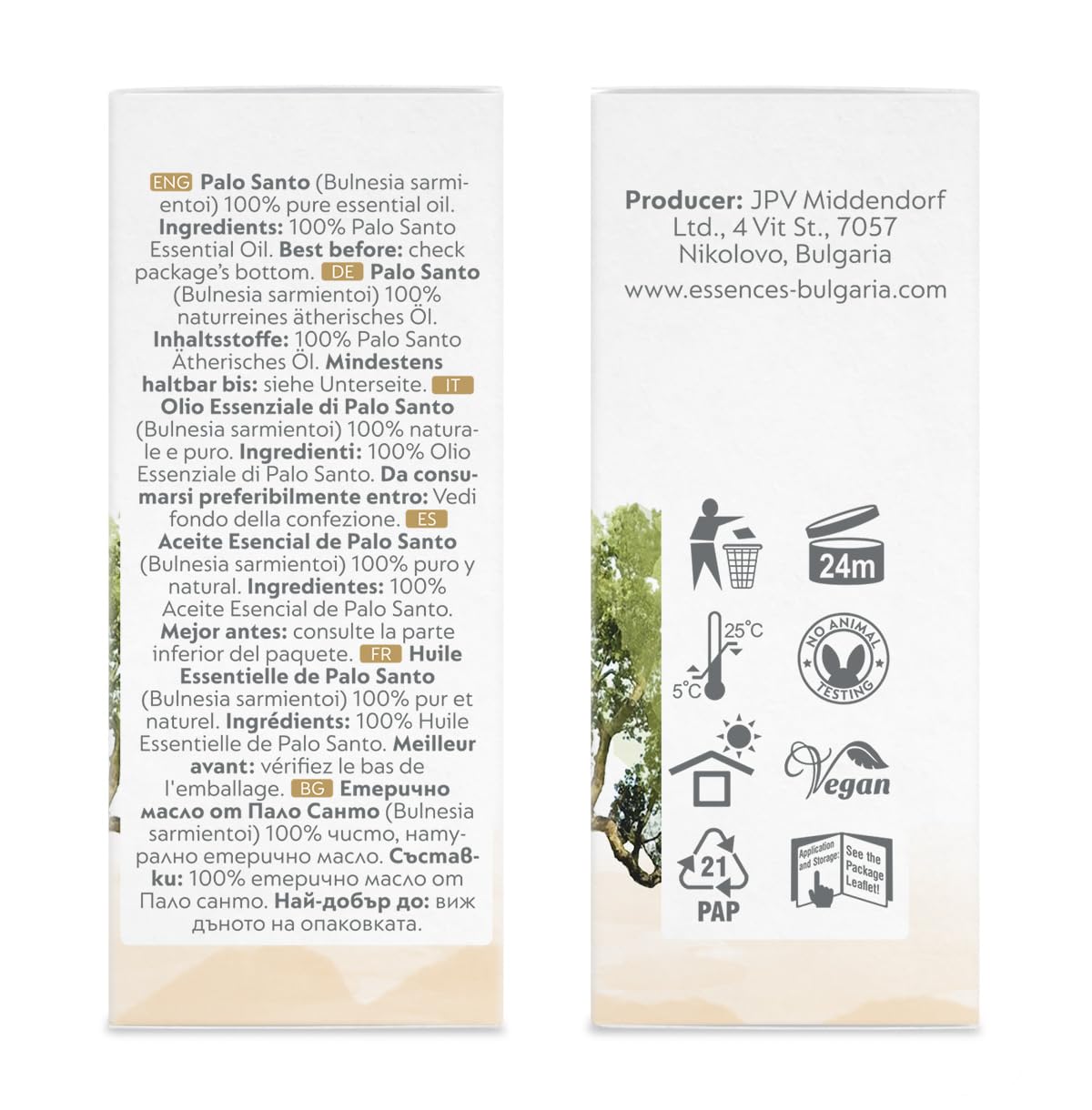 Essences Bulgaria Palo Santo Essential Oil 0.17 Fl Oz 5ml Bulnesia Sarmientoi - 100% Pure Natural - AB Mystery