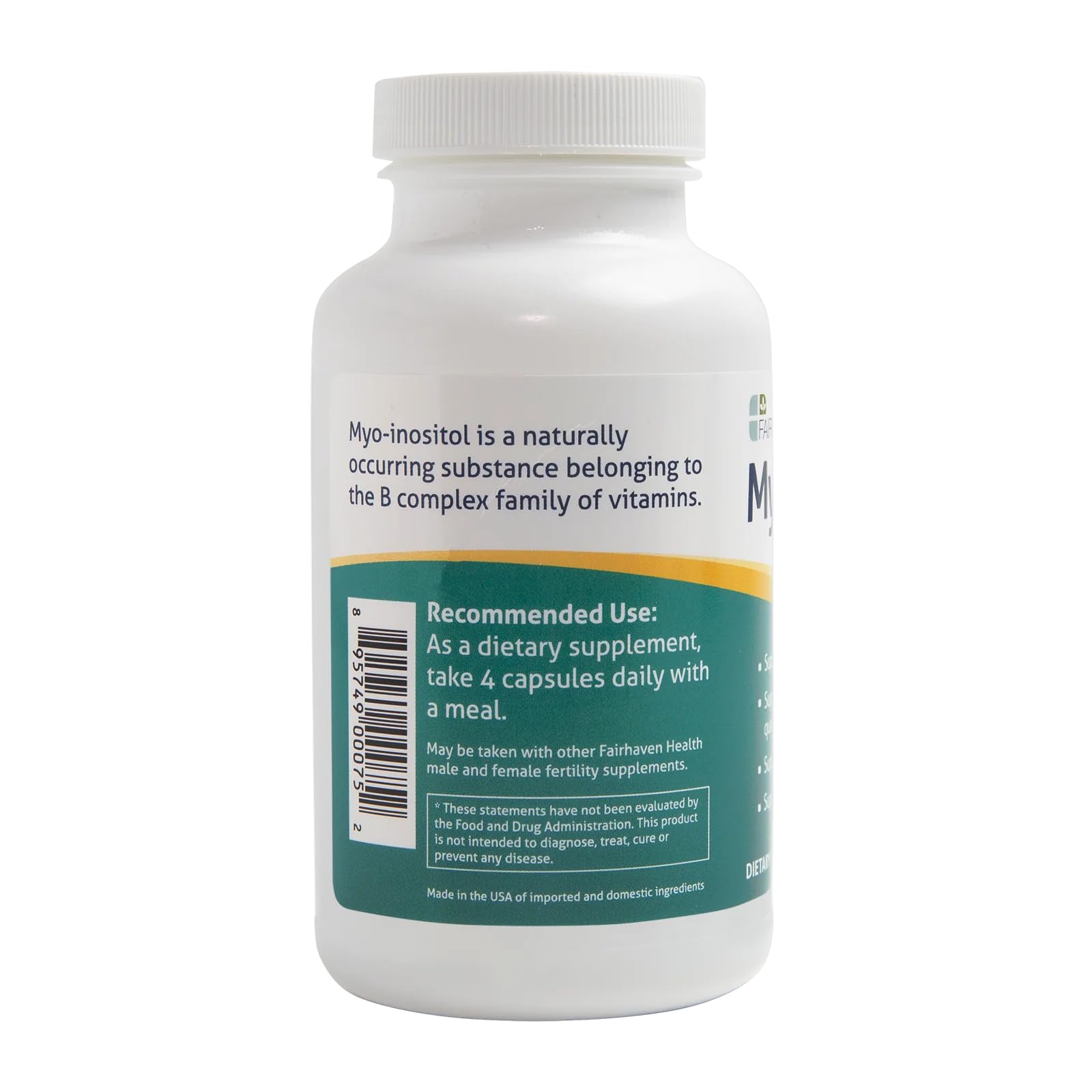 Fairhaven Health Myo-Inositol Supplement 2000mg | Male and Female Fertility Supplement - AB Mystery