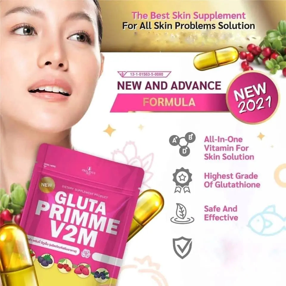 Gluta Prime Super Skin Supplement for Women Authentic 30 Capsule Gluta Prime L - AB Mystery