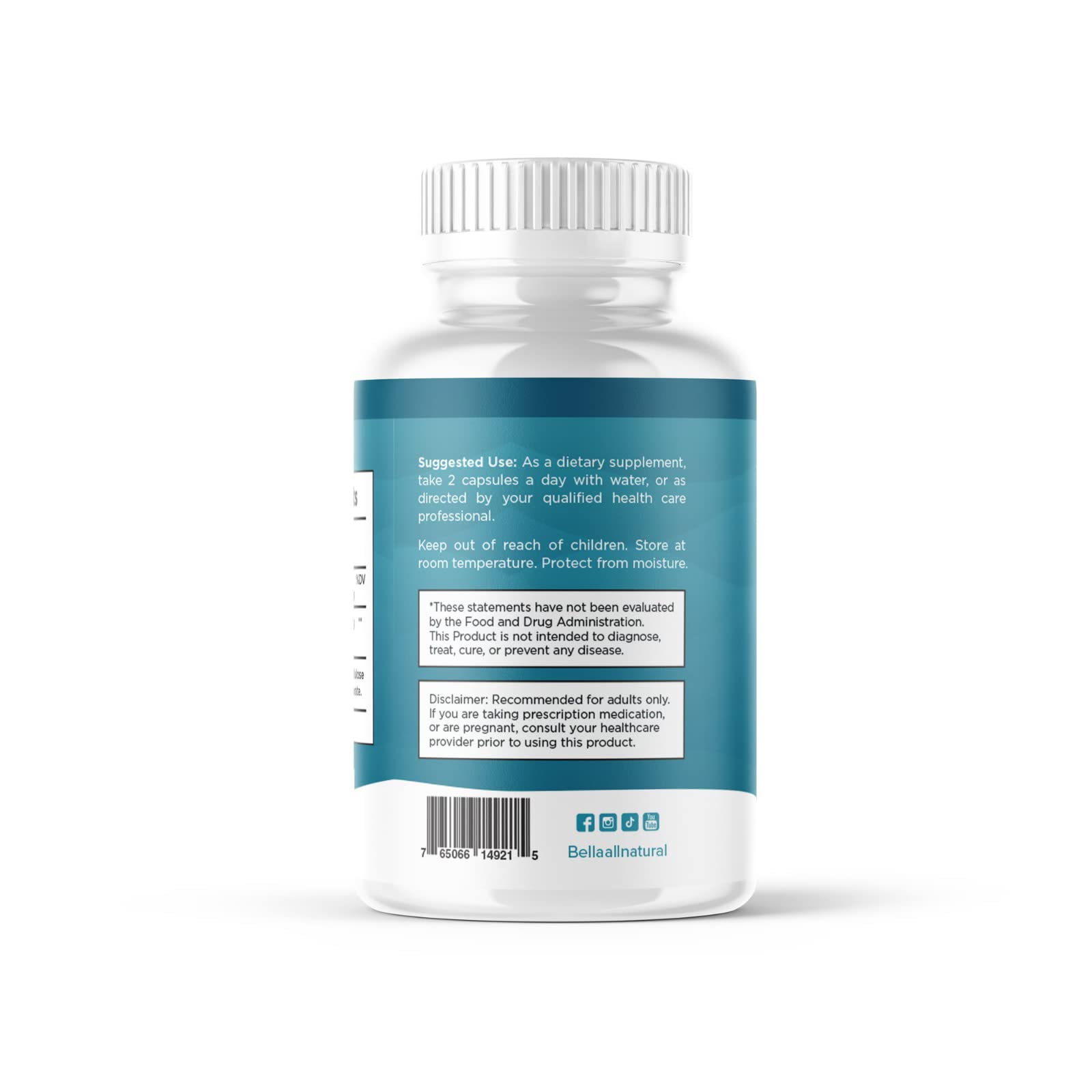 Bella All Natural Sea Moss Vitamins | Pure Sea Moss | Irish Sea Moss, 60 Capsules - AB Mystery