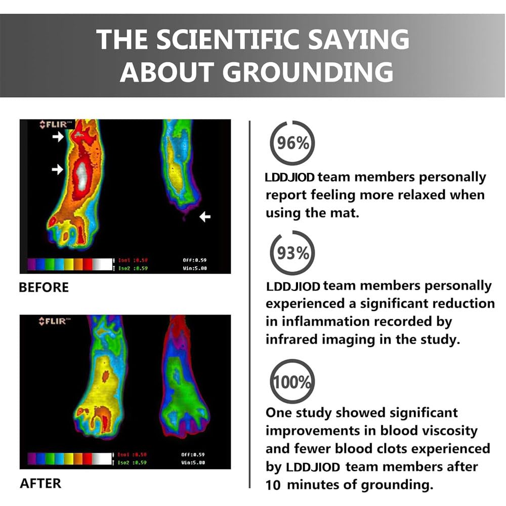 LDDJIOD Grounding Mat for Bed with 2 Grounding Cords, Conductive Grounding Sheet - AB Mystery