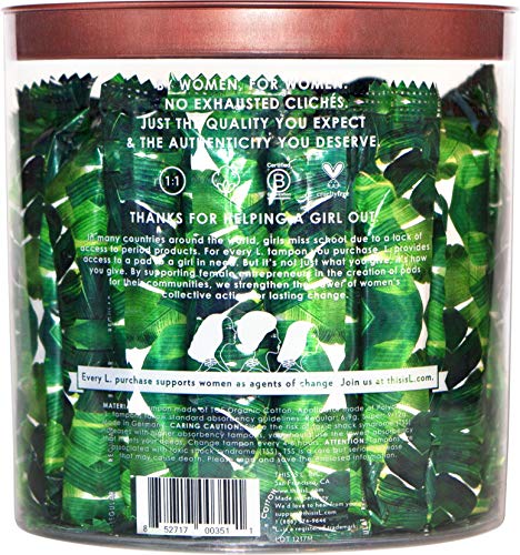 L. Organic Cotton Regular and Super Absorbency Compact Tampons Multipack 30 Count - AB Mystery
