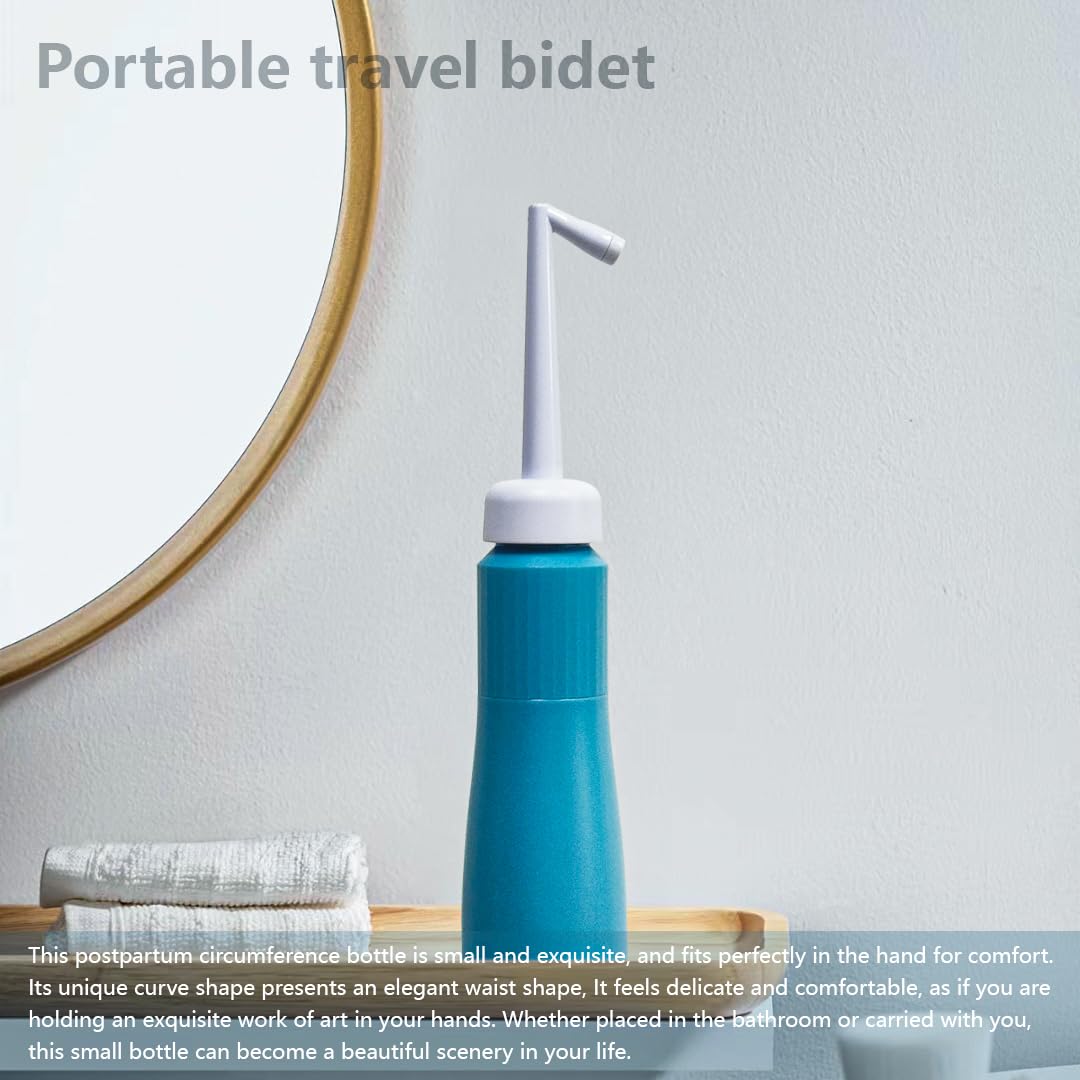 Portable 11.8 Oz Bidet, Feminine Care Irrigator, Retractable Nozzle Travel Bidet with 60° Elbow - AB Mystery