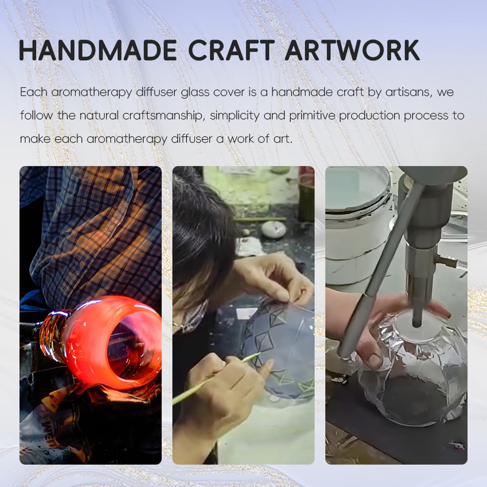 Youenkity Essential Oil Diffuser, Glass Ultrasonic Aromatherapy Diffuser with 7 Color LED Lights - AB Mystery